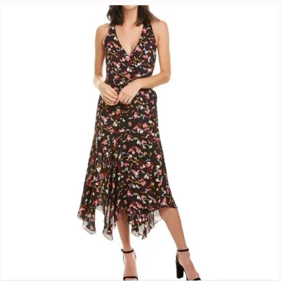 A.L.C. Roslyn Hearts Silk Sleeveless Midi Dress 0 - Picture 13 of 13